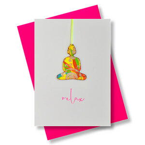 Briefkarte Relax Yogi - Pink Stories