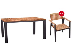 Gartenmöbel-Set 'Sassa' 7-teilig, 6 Sessel, 1 Tisch 150 x 90 cm - memo