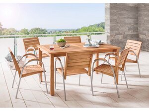 Gartenmöbel-Set 'Solano' 7-teilig, 6 Stühle, 1 Tisch 150 x 90 cm - memo