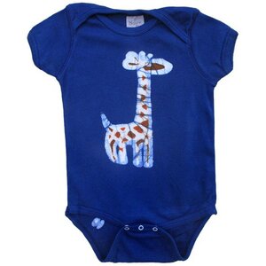 Baby Body - Giraffe - Bio Baumwolle - Blau - Kurzarm - Global Mamas