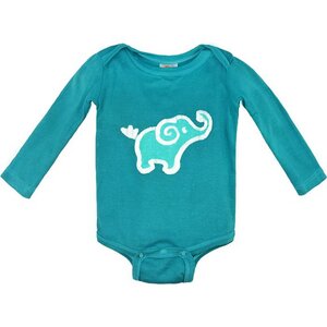 Baby Body - Elefant - Bio Baumwolle - Minzgrün - Langarm - Global Mamas