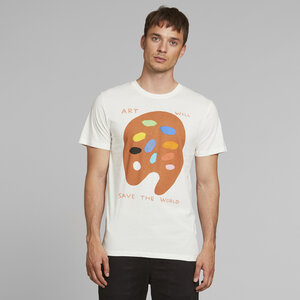 T-Shirt aus Bio Baumwolle - Stockholm Art Will Save Off-White - Weiß - DEDICATED