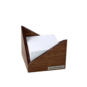 Zettelkasten Zettelbox 11,5 x 11,5 cm Nussbaum natur geölt - NATUREHOME