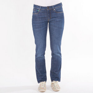 Basic Jeans STRAIGHT WAVES, gerades Bein, jeansblau mit Waschung - fairjeans
