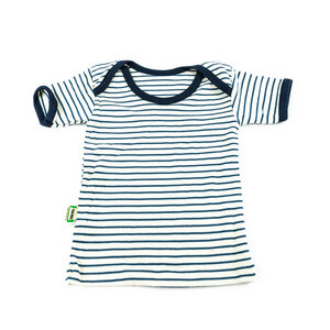 Lotties Baby-Shirt kurzarm gestreift Bio Baumwolle rosa oder blau 50/56-74/80 - Lotties