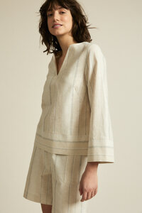 Streifenbluse aus Hanf mit Bio-Baumwolle - LANIUS