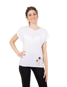 Damen T-Shirt aus Eukalyptus Faser "Laura" | Rosen - CORA happywear