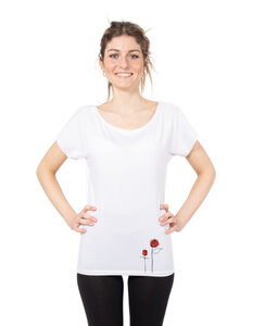 Damen T-Shirt aus Eukalyptus Faser "Elisabeth" | Rosen - CORA happywear