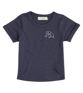 Baby T-Shirt mit Kängurutasche navy aus Biobaumwolle - Sense Organics & friends in cooperation with GARY MASH