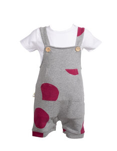 Baby Latzhose in Bio-Baumwolle "Mausi" | gepunktetes Muster - CORA happywear