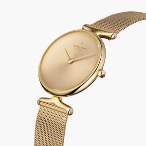 Armbanduhr Unika Gold| Mattes Edelstahl Ziffernblatt - Mesharmband Gold - Nordgreen Copenhagen