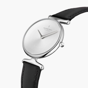 Armbanduhr Unika Silber | Mattes Edelstahl Ziffernblatt - Italienisches Lederarmband - Nordgreen Copenhagen