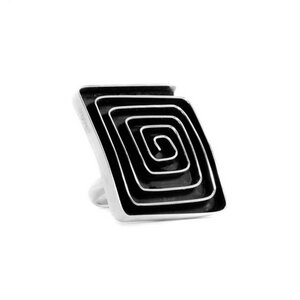 Silber Ring Labyrinth eckig Fair-Trade und handmade - pakilia