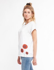 Damen T-Shirt aus Eukalyptus "Laura" | Mohnblumen - CORA happywear
