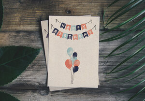 Geburtstagskarte Graspapier - "Happy Birthday" - Matabooks