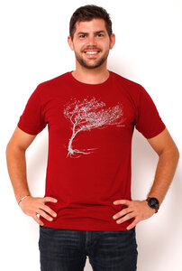 Ecovero®-Herren-T-Shirt Windy Tree - Peaces.bio - handbedruckte Biomode