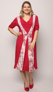 Sommerkleid Morgentau in Pink - Peaces.bio - handbedruckte Biomode