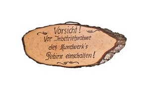 Rindenscheibe mit Spruch - Größe: ca. 32 cm - ReineNatur
