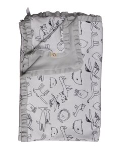 Baby Decke aus Bio-Baumwolle "Tamara" weiß mit kleinen Motiven - CORA happywear