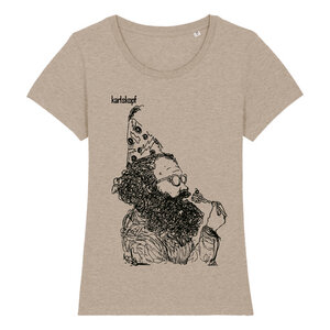 Print T-Shirt Damen | KAFFEEKLATSCH | 100% Bio-Baumwolle - karlskopf
