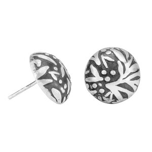 Silber Ohrringe Blättermuster Fair-Trade und handmade - pakilia