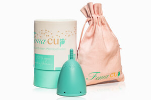 FemaCup® one size Menstruationstasse, 25-30ml. Farbe Transparent oder Türkis - FemaCup® one size