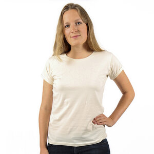 Frauen T-Shirt BASIC aus Bio-Baumwolle mit Roll-Sleeves. Made in Tanzania - Kipepeo-Clothing