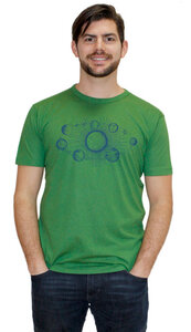 Herren-Bambus-Viskose-T-Shirt Sonnensystem - Peaces.bio - handbedruckte Biomode