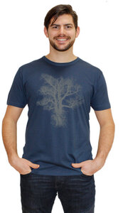 Herren-Bambus-Viskose-T-Shirt Chestnut - Peaces.bio - handbedruckte Biomode