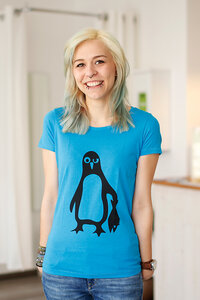 Pinguin Paul - Frauen Fair Wear Shirt - Blau - päfjes
