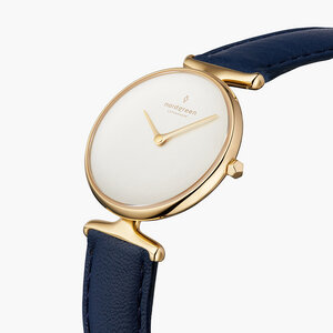Armbanduhr Unika Gold | Weißes Ziffernblatt - Veganes Lederarmband - Nordgreen Copenhagen
