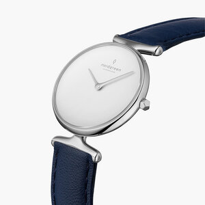 Armbanduhr Unika Silber| Weißes Ziffernblatt - Veganes Lederarmband - Nordgreen Copenhagen