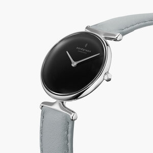 Armbanduhr Unika Silber | Schwarzes Ziffernblatt - Veganes Lederarmband - Nordgreen Copenhagen