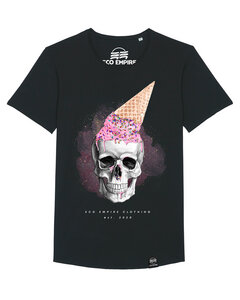 Eco Empire Skull with icecream | Long Unisex T-Shirt - Eco Empire Clothing