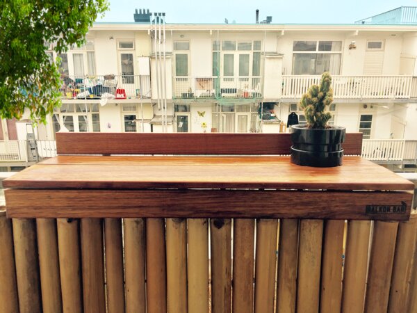 Balkonbar - Balkonbar Eichenholz Dunkel - Balkongeländer Rund - 90 x 30