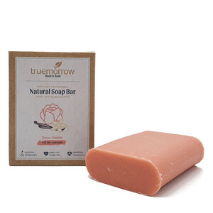truemorrow Natürliche Hand- und Hautpflegeseife mit cremig-blumigem Rose-Vanille Geruch - truemorrow