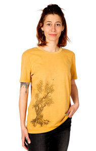 Shirt aus Biobaumwolle Fairwear für Damen "Olive Tree" in Ocre Gelb - Life-Tree