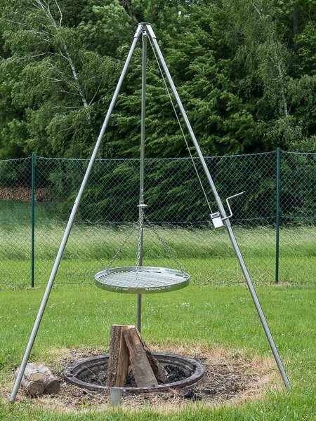 Schwenkgrill-ABC - Edelstahl Dreibein Schwenkgrill mit Grillrost ab ...