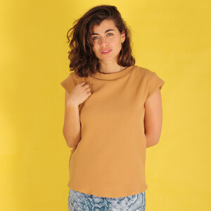 Shirt, Top "Luziana" aus gewaffelter Baumwolle in sand oder olive grün - ManduTrap