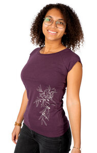 Bambus Shirt Fairwear für Damen "Olive Branch" in Eggplant - Life-Tree