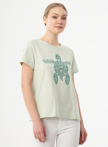 T-Shirt aus Bio-Baumwolle mit Schildkröten-Print - ORGANICATION