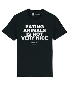 Herren T-Shirt eating animals is not very nice - go vegan - thank you aus Biobaumwolle - ilovemixtapes