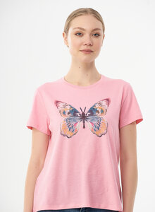 T-Shirt aus Bio-Baumwolle mit Schmetterlings-Print - ORGANICATION