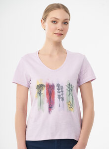 T-Shirt aus Bio-Baumwolle mit Blumen-Print - ORGANICATION
