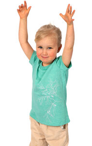 Shirt aus Biobaumwolle für Kinder "Olive Branch" Rose Clay/Heather Green - Life-Tree