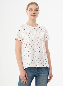 Damen T-Shirt aus Bio-Baumwolle mit Allover-Print - ORGANICATION