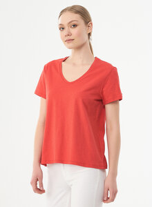 Damen Basic T-Shirt aus Bio-Baumwolle mit V-Ausschnitt - ORGANICATION