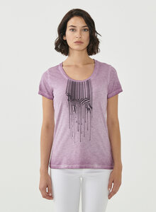 Cold Pigment Dyed T-shirt aus Bio-Baumwolle mit Zebra-Print - ORGANICATION