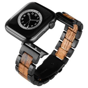 LAiMER Smartwatch Uhrband TORONTO - Zebranoholz - kompatibel mit Apple Watch - Laimer