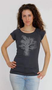 Bambus-T-Shirt mit Biobaumwolle Chestnut - Peaces.bio - handbedruckte Biomode